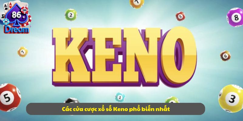 Các cửa cược xổ số Keno phổ biến nhất