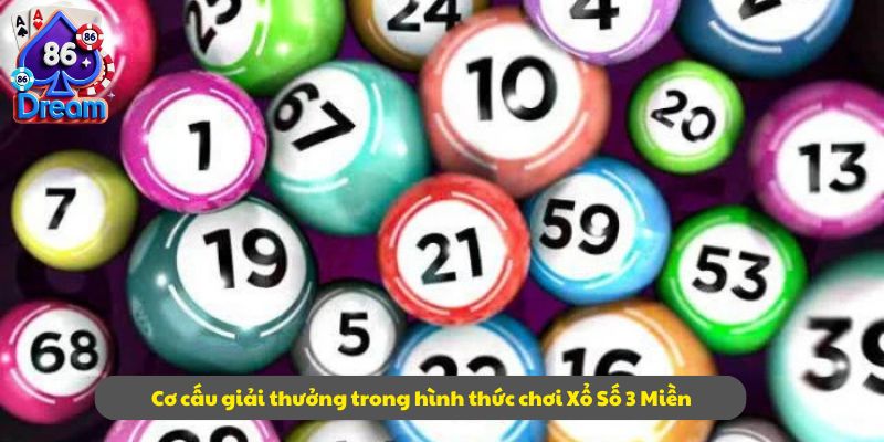 Cơ cấu giải thưởng trong hình thức chơi Xổ Số 3 Miền